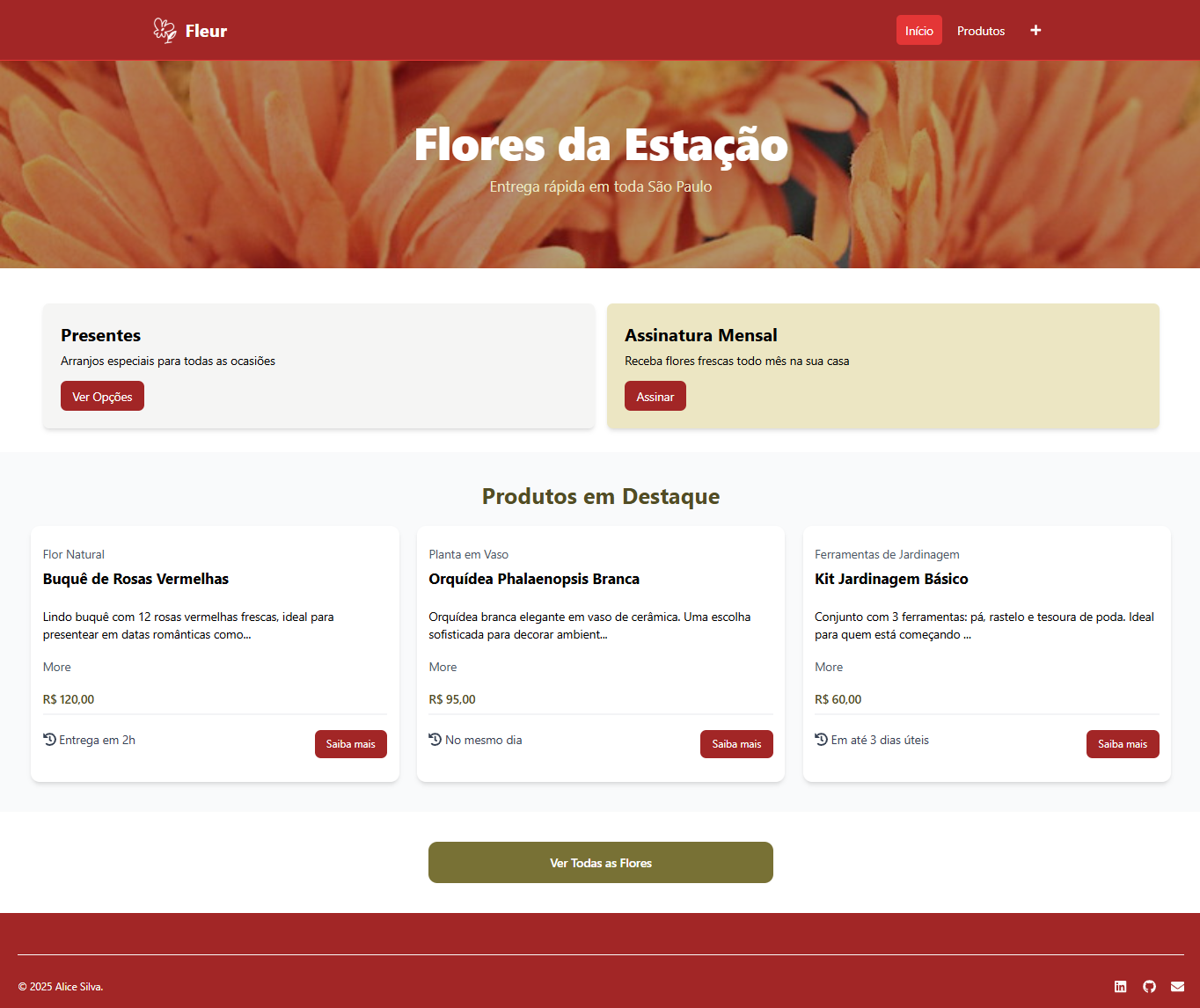 demo website: Site Fleur